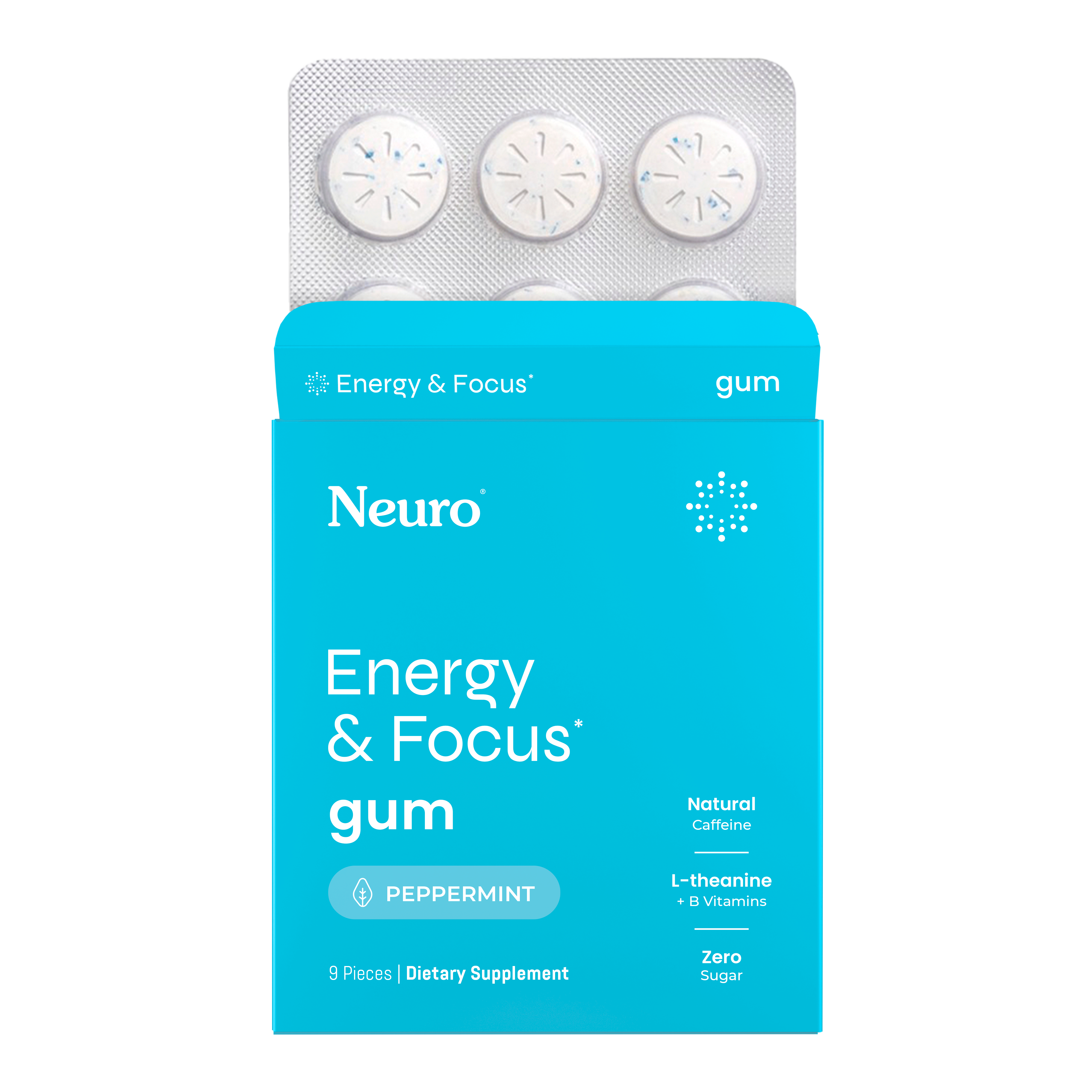 Energy & Focus Gum Peppermint Blister